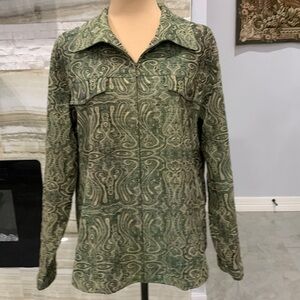 Analogy Plus Gold Green Blazer Jacket. Size 1X (851)